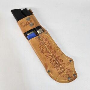 Tunturi Puuko RKP Finland 2 Knife Set Leather W/ Belt Sheath Filet Fishing Hunt